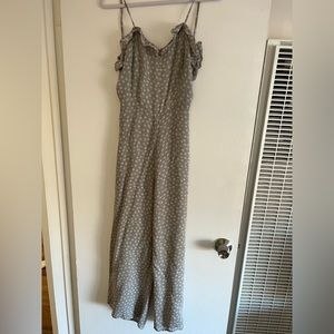 Reformation Gray Daisy, Ruffle, Wide-leg Jumpsuit, size small